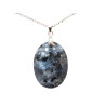 Pendentif Larvikite avec Chaîne Acier Inox
