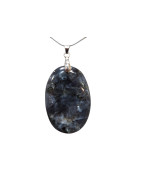 Pendentif Larvikite avec Chaîne Acier Inox