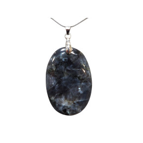 Pendentif Larvikite avec Chaîne Acier Inox