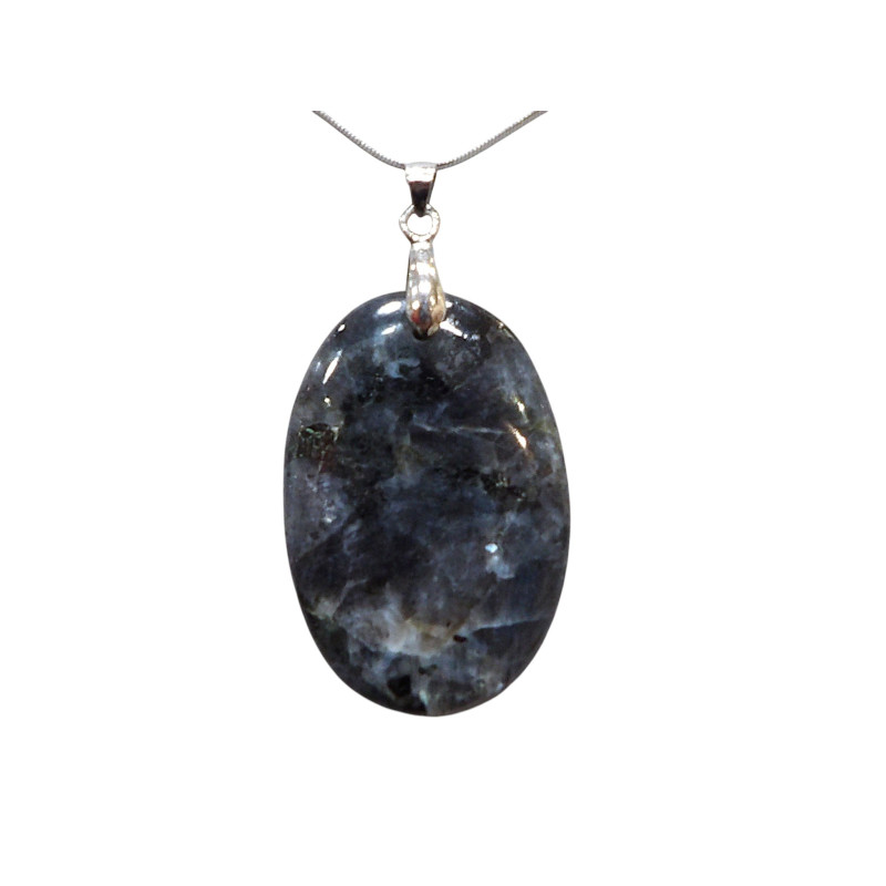 Pendentif Larvikite avec Chaîne Acier Inox