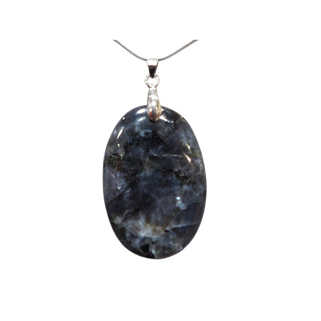Pendentif Larvikite avec Chaîne Acier Inox