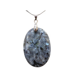 Pendentif Larvikite avec Chaîne Acier Inox