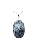 Pendentif Larvikite avec Chaîne Acier Inox