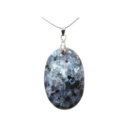 Pendentif Larvikite avec Chaîne Acier Inox