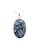 Pendentif Larvikite avec Chaîne Acier Inox