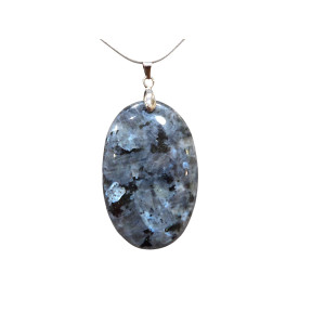 Pendentif Larvikite avec Chaîne Acier Inox