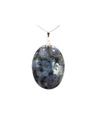 Pendentif Larvikite avec Chaîne Acier Inox
