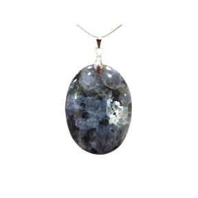 Pendentif Larvikite avec Chaîne Acier Inox