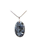 Pendentif Larvikite avec Chaîne Acier Inox