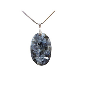 Pendentif Larvikite avec Chaîne Acier Inox