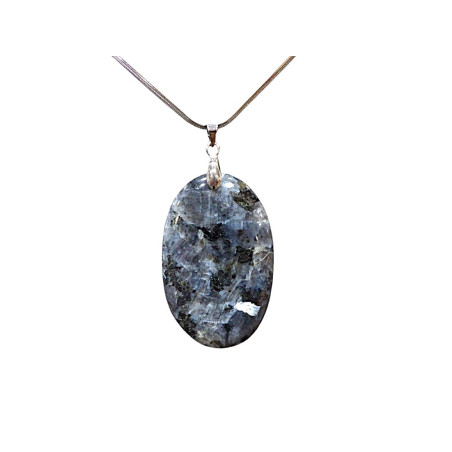 Pendentif Larvikite avec Chaîne Acier Inox