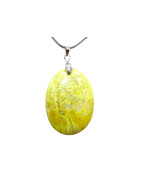 Pendentif Opale Verte avec Chaîne Acier Inox