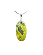 Pendentif Opale Verte avec Chaîne Acier Inox