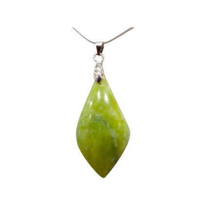 Pendentif Opale Verte avec Chaîne Acier Inox