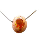 Pendentif Opale de Feu avec Chaîne Acier Inox