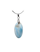 Pendentif Larimar sur Chaîne Acier