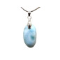Pendentif Larimar sur Chaîne Acier