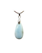 Pendentif Larimar sur Chaîne Acier