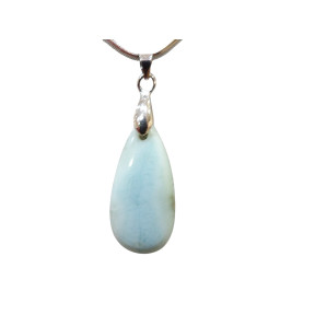 Pendentif Larimar sur Chaîne Acier