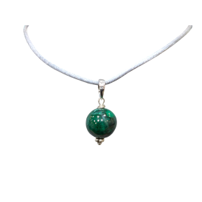 Pendentif Malachite Boule sur Cordon réglable