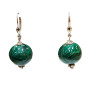 Boucles Malachite Boules Argent 925