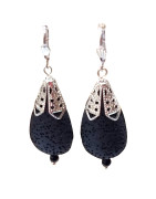 Boucles Pierre de Lave Acier Inox