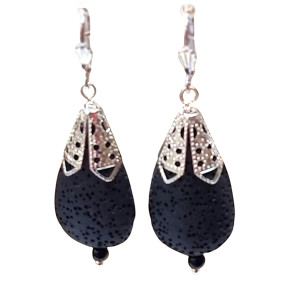 Boucles Pierre de Lave Acier Inox