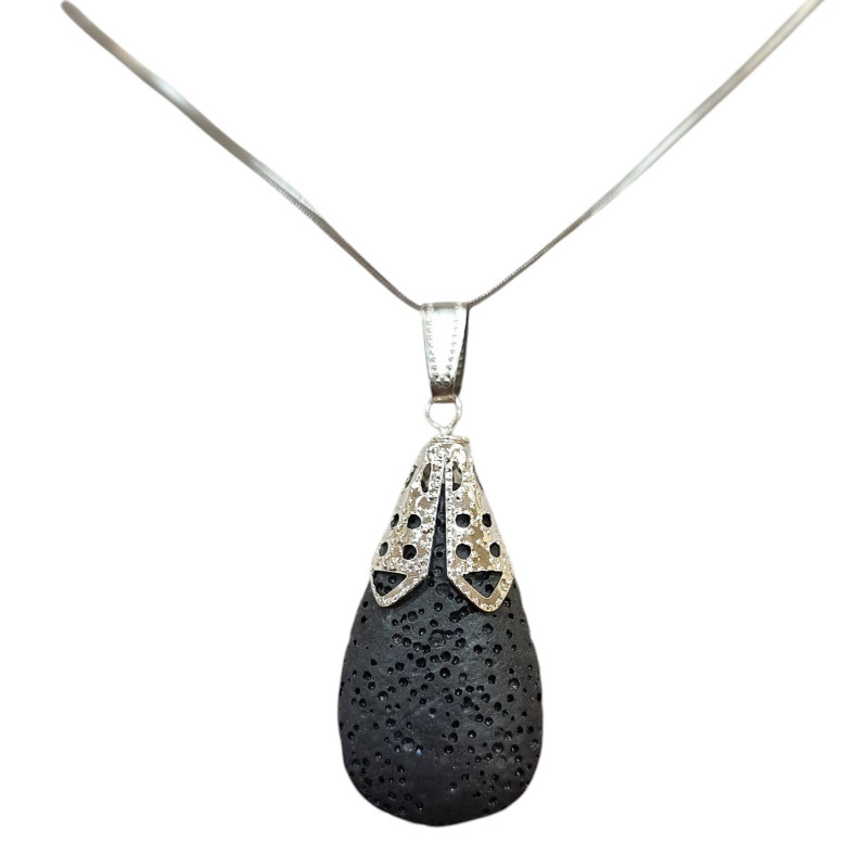 Pendentif Pierre de Lave avec Chaîne