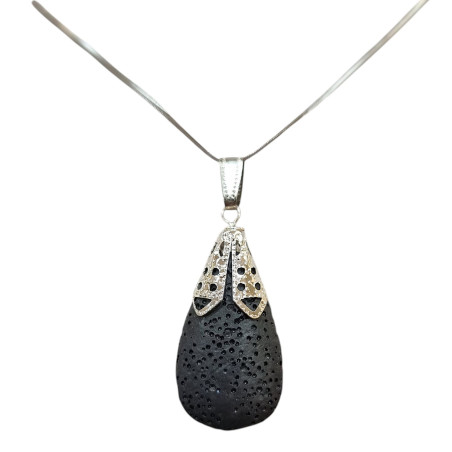 Pendentif Pierre de Lave avec Chaîne