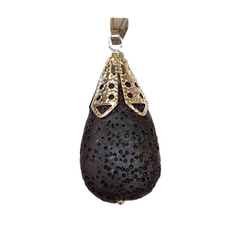 Pendentif Pierre de Lave avec Chaîne