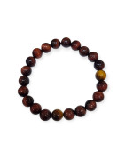 Bracelet Œil de Taureau et Œil de Tigre Pierres Rondes 8mm