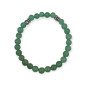Bracelet Aventurine Verte avec Inserts Acier Pierres Rondes 6mm