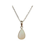 Pendentif Opale Blanche avec Chaîne Argent 925
