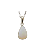 Pendentif Opale Blanche avec Chaîne Argent 925