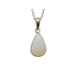 Pendentif Opale Blanche avec Chaîne Argent 925
