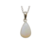 Pendentif Opale Blanche avec Chaîne Argent 925