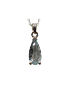 Pendentif Topaze Bleue avec Chaîne Argent 925
