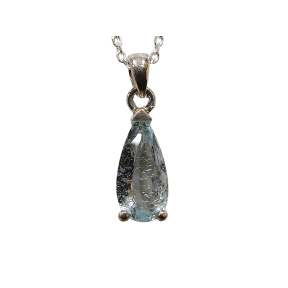 Pendentif Topaze Bleue avec Chaîne Argent 925