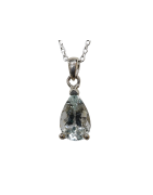 Pendentif Topaze Bleue avec Chaîne Argent 925