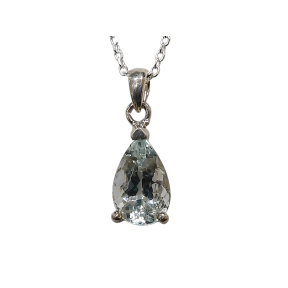 Pendentif Topaze Bleue avec Chaîne Argent 925