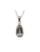 Pendentif Topaze Bleue avec Chaîne Argent 925