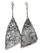 Boucles Quartz Tourmaline Argent 925