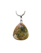 Pendentif Rhyolite avec Chaîne Acier