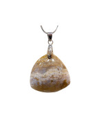 Pendentif Rhyolite avec Chaîne Acier