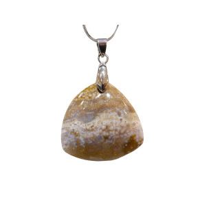 Pendentif Rhyolite avec Chaîne Acier