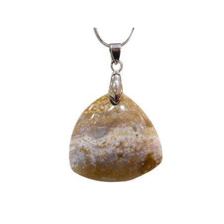 Pendentif Rhyolite avec Chaîne Acier