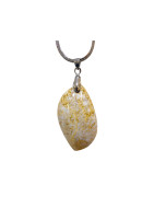 Pendentif Rhyolite avec Chaîne Acier