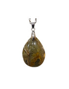 Pendentif Rhyolite avec Chaîne Acier