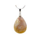 Pendentif Agate Fleur avec Chaîne Acier