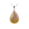 Pendentif Agate Fleur avec Chaîne Acier